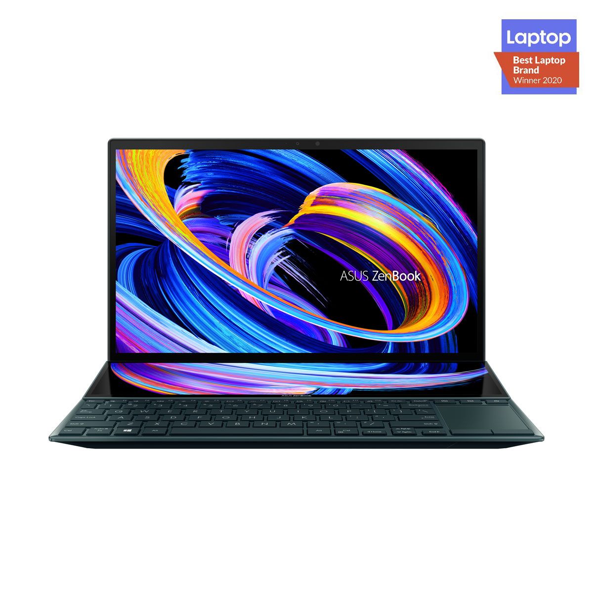 ASUS ZenBook Duo UX482EG-HY004T Laptop i7-1165G7 16GB/1TB SSD/2GB NVIDIA MX450/Win10/14inch FHD Touch/ CelesTial Blue English/Arabic Keyboard with Stylus Pen