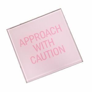 Harvey Makin with Caution Pink Glass Coaster
