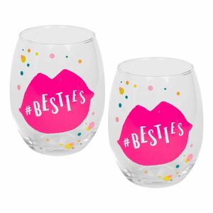 Celebrations Neon Pop Besties Stemless Wine Glasses 591ml (Set of 2)