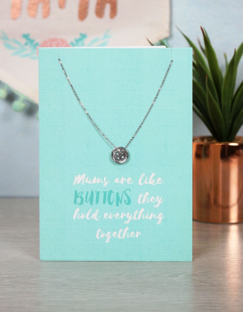 Mums are Like Buttons Necklace & Card