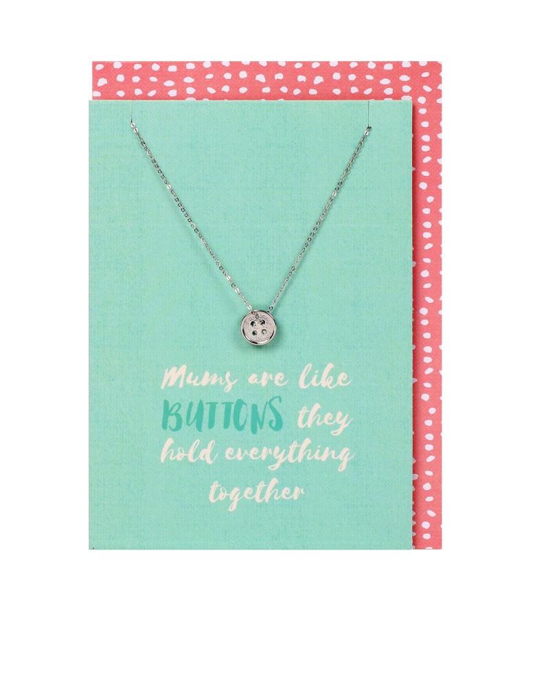 Mums are Like Buttons Necklace & Card