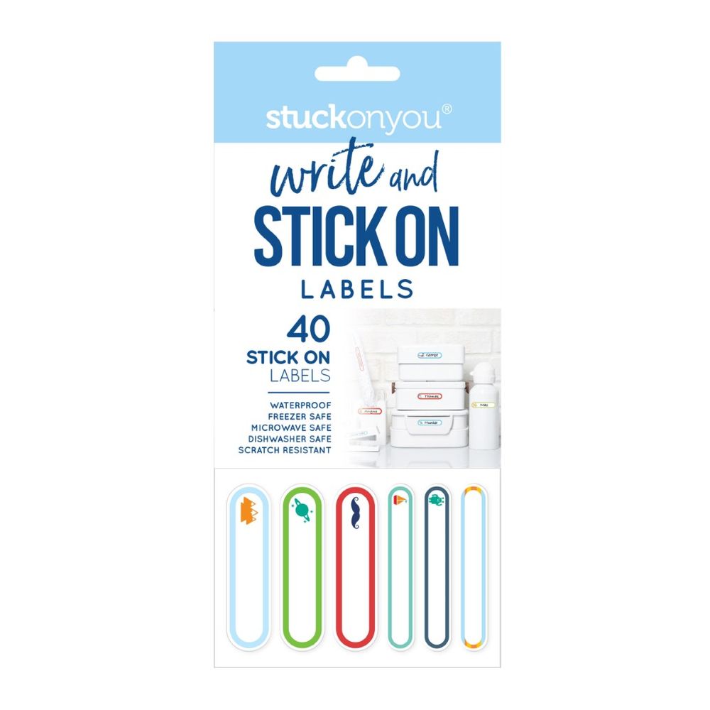 Stuck on You Write & Stick on Labels - Boy (40 Pack)