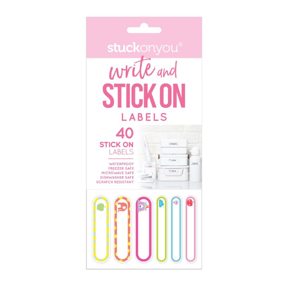 Stuck on You Write & Stick on Labels - Girl (40 Pack)