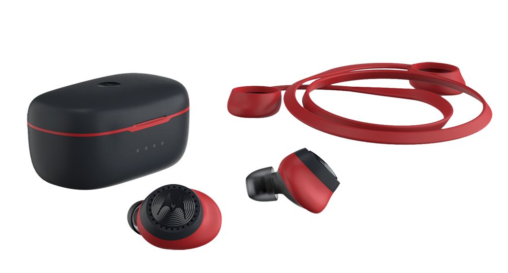 Motorola VerveBuds 200 Black/Red True Wireless Sport Earbuds with Neck Strap