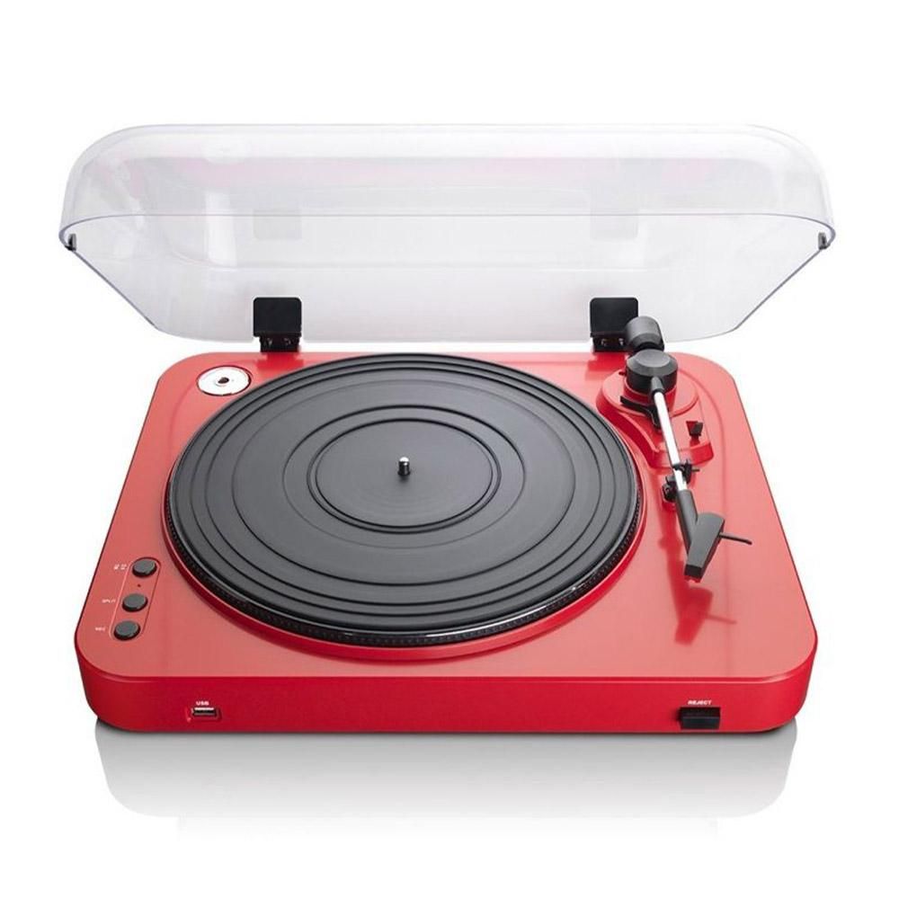 Lenco L-85 Belt-Drive Turntable with Built-in Preamp & Autostop Return - Red
