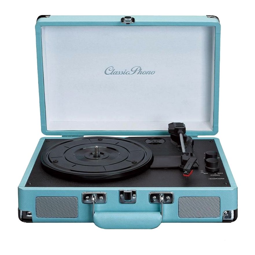 Lenco TT-11 Classic Phono Suitcase Turntable with Built-in Speakers Blue