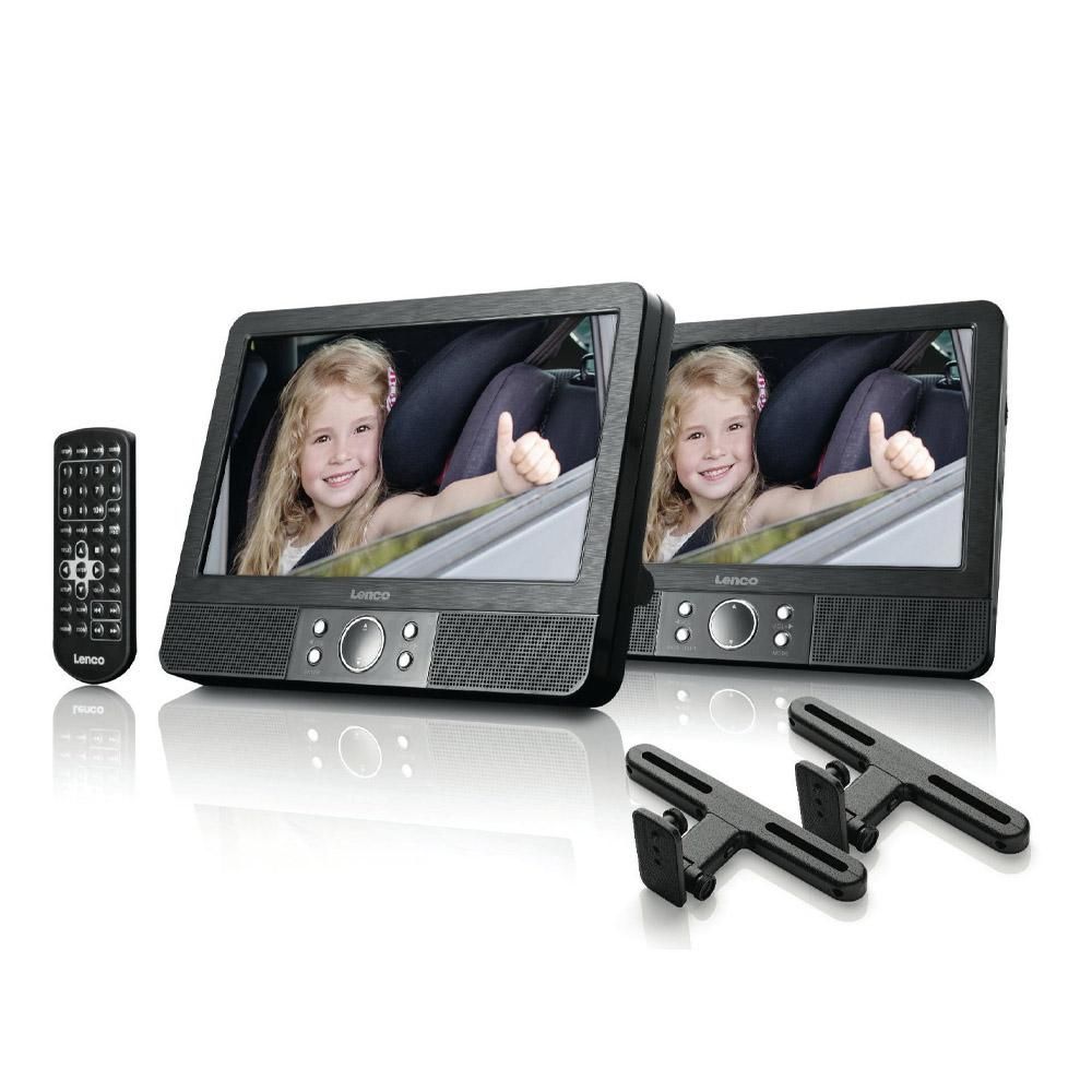 Lenco MES-405 Portable DVD Player 9 Inch Screen DVD & USB (Set of 2)