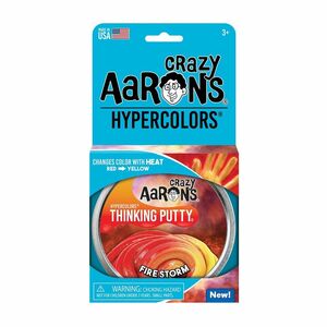 Crazy Aaron's Thinking Putty Hypercolors Fire Storm 4 Inch Tin