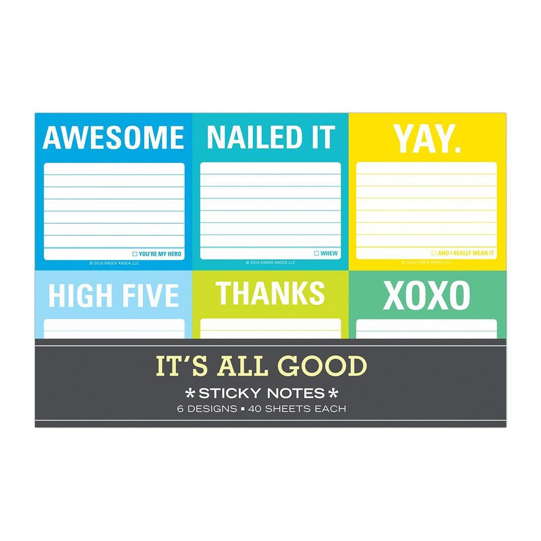 Knock Knock It's All Good Sticky Note Packet (Includes 6 Pads)