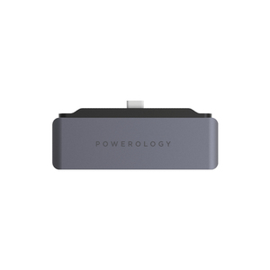 Powerology 4-In-1 USB-C Hub with HDMI USB Aux Grey