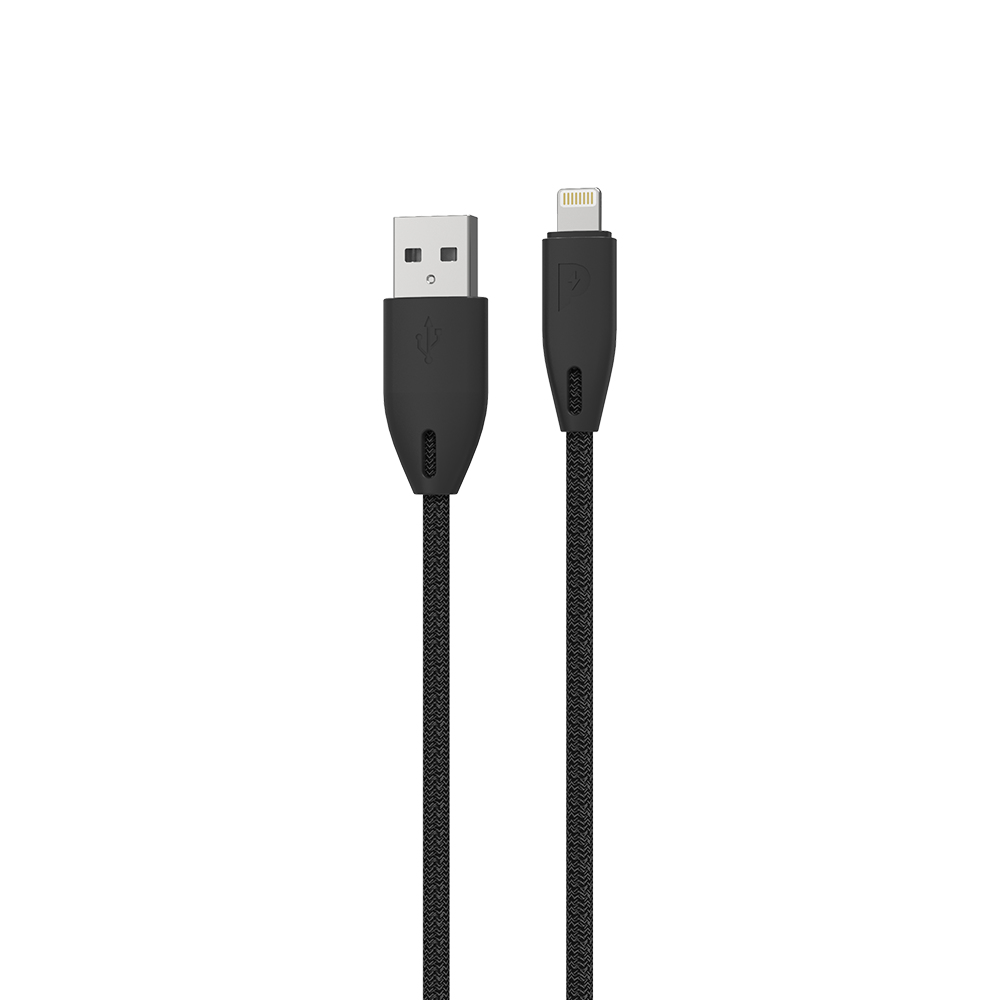 Powerology USB-A to Lightning Braided Cable 1.2M Black