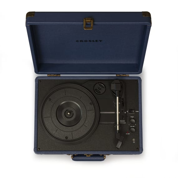 Crosley Cruiser Deluxe Portable Turntable with Built-in Speakers - Navy