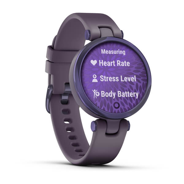 Garmin Lily Sport Midnight Orchid Bezel with Deep Orchid Case and Silicone Band Smartwatch