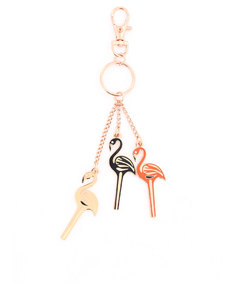 Bumble & Mouse Enamel Flamingo Flock Charm/Key Chain