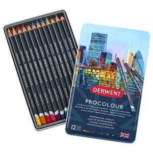 Derwent Procolour Color Pencils Tin (Set of 12)