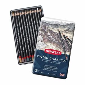 Derwent Tinted Charcoal Drawing Pencils (Set Of 12)