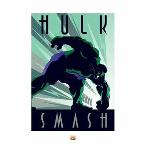 Pyramid Posters Marvel Deco Hulk Art Print (60 x 80 cm)