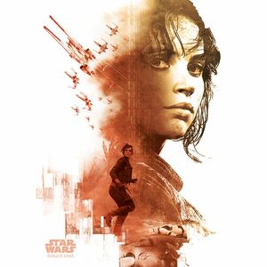 Pyramid Posters Star Wars Rogue One Jyn Red Canvas Print (60 x 80 cm)