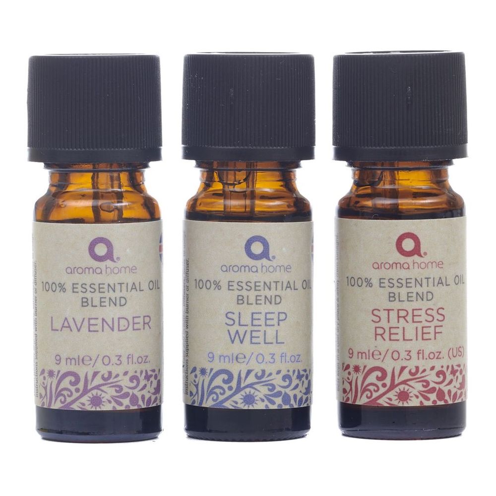 Aroma Home Favourites 100% Essential Oils Lavender/Sleep Well/Stress Relief (3x 9ml)
