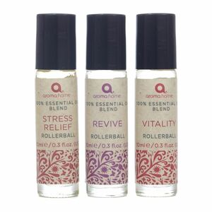 Aroma Home Mood Boster 100&#37; Essential Oil Blends Rollerball Vitality/Revive/Stress Relief (3x 10ml)