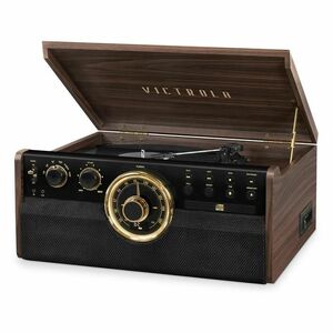 Victrola Empire 6-in-1 Bluetooth Turntable Music Center with Vinyl/CD/Cassette player/Radio/AUX