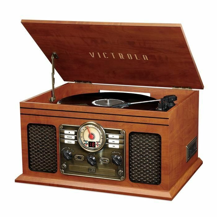 Victrola Classic 6-in-1 Bluetooth Turntable Music Center with Vinyl/CD/Cassette player/Radio/AUX