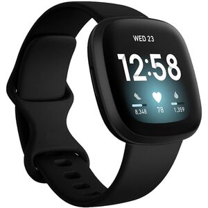 Deluxe Series Sport Silicone Watch Band Black For Fitbit Versa 3
