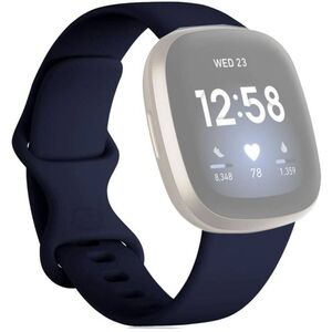Deluxe Series Sport Silicone Watch Band Dark Blue For Fitbit Versa 5