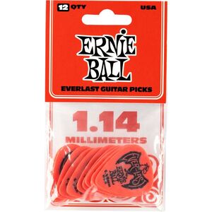 Ernie Ball P09194 Everlast Guitar Picks - Red 1.14 mm (Set Of 12)