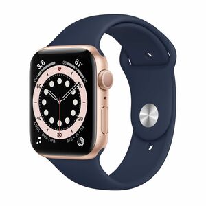 Apple Watch Series 6 GPS + Cellular 44mm Gold Stainless Steel Case with Deep Navy Sport Band