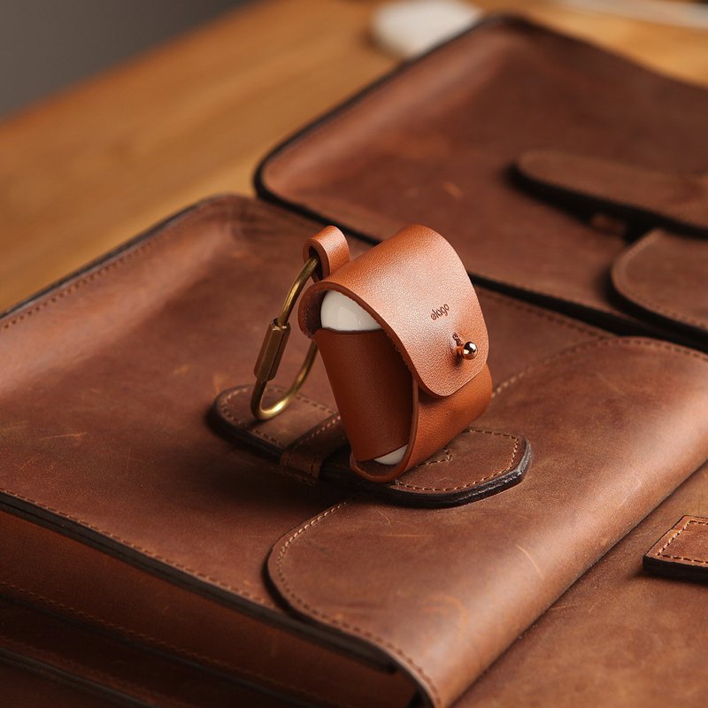 Elago Cow Leather Case Brown for AirPods