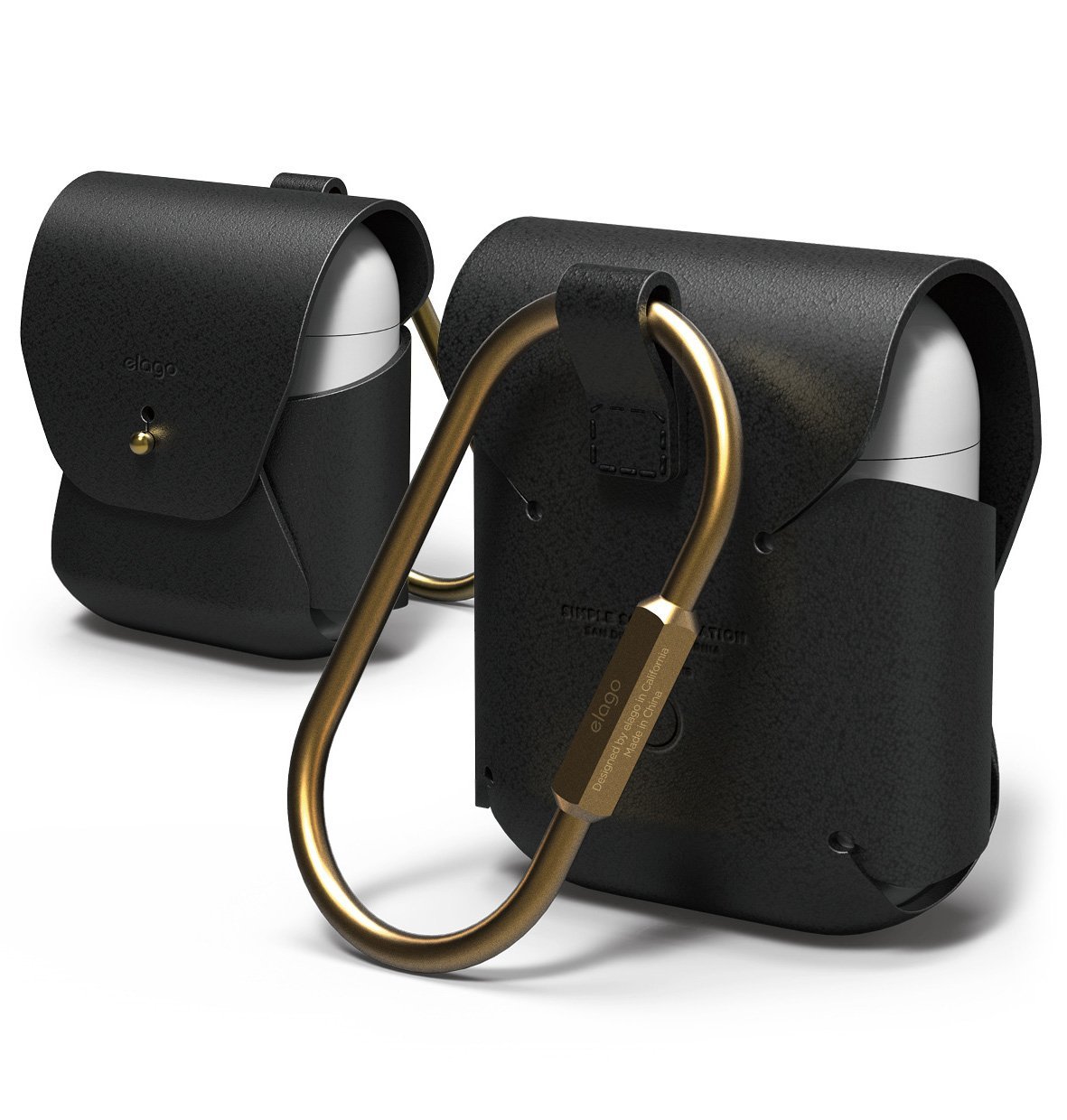 Elago Cow Leather Case Black for AirPods