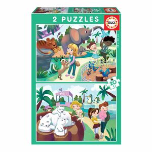 Educa In The Zoo 20 Pcs Jigsaw Puzzles (Set of 2)
