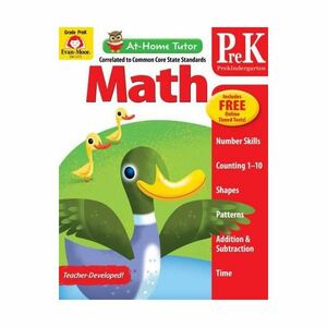 At Home Tutor Math Grade Pre-K | Evan Moor