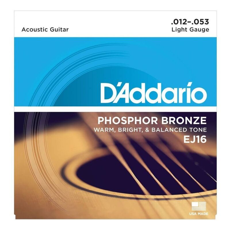 D'Addario Acoustic Guitar Strings Phosphor Bronze Light (12 - 53)
