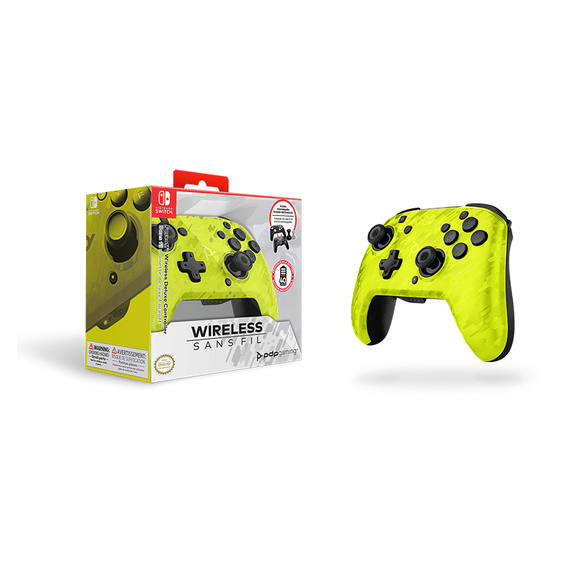 PDP Faceoff Camo Yellow Wireless Controller for Nintendo Switch