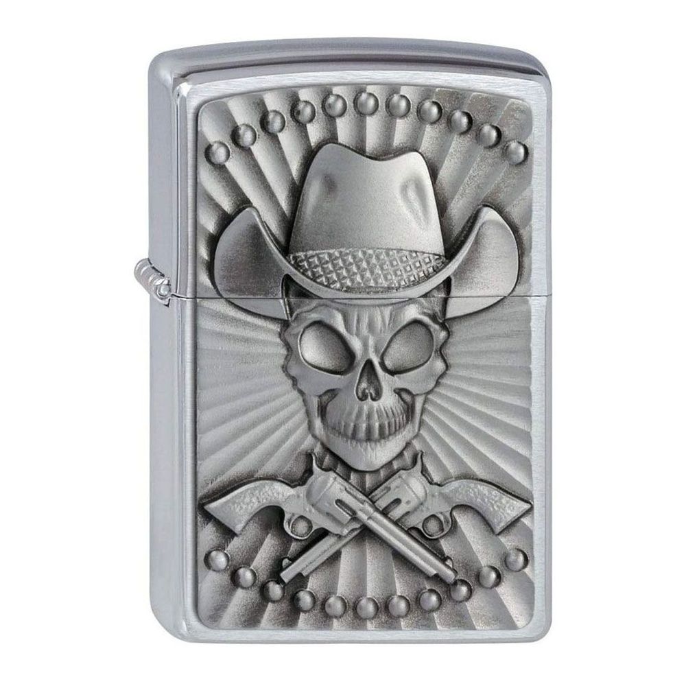 Zippo 200 Cowboy Skull Emblem Lighter