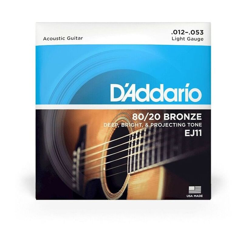 D'Addario EJ11 80/20 Bronze Acoustic Guitar Strings - Light (12 - 53)