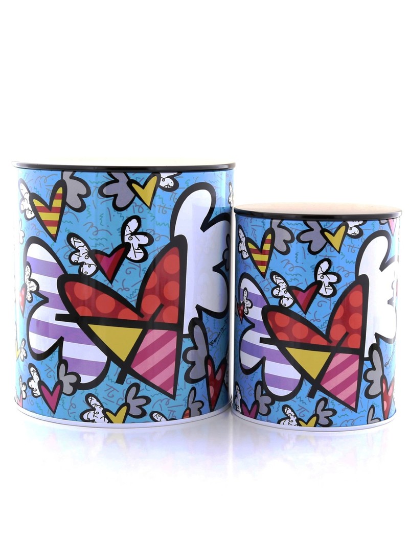 Romero Britto Tin Plated Steel Canister (Set of 3)