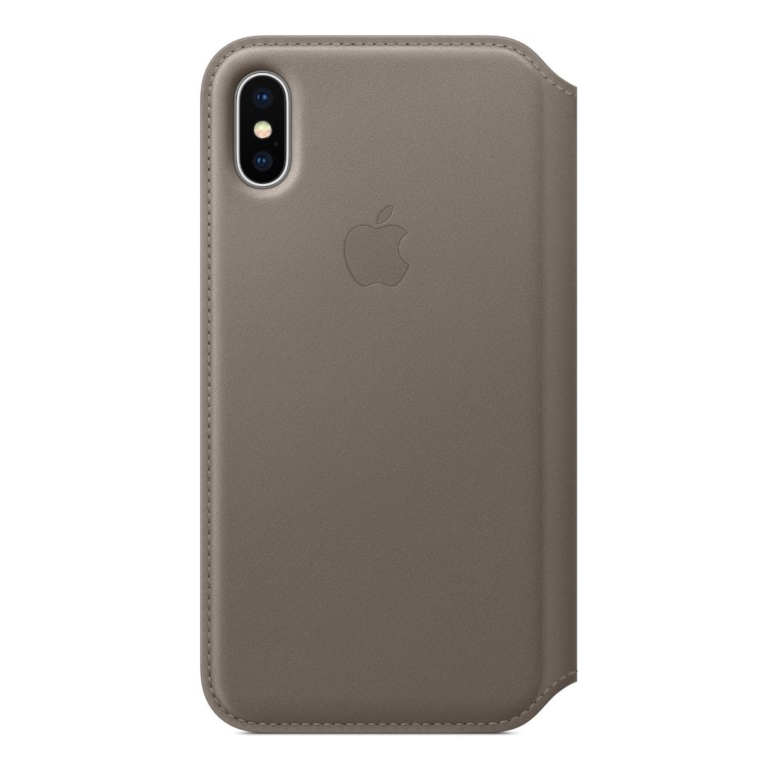 Apple Leather Folio Case Taupe for iPhone X