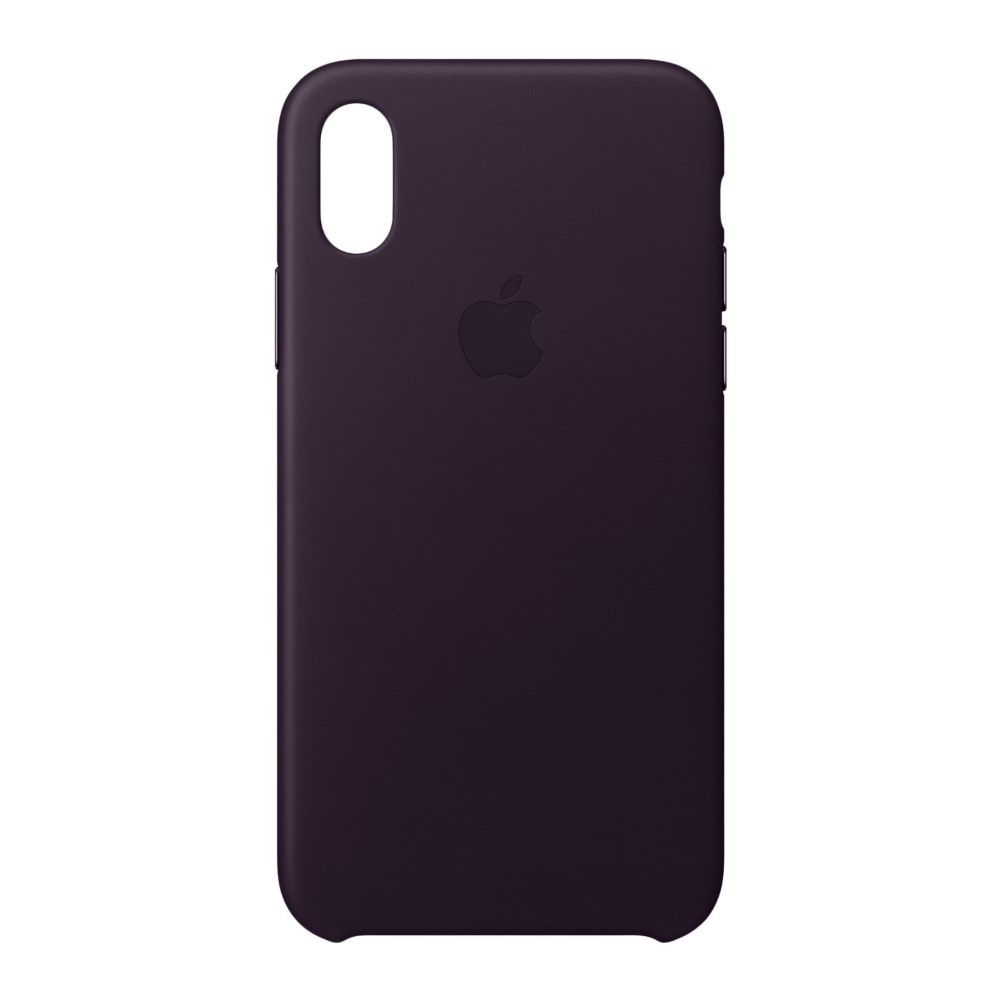 Apple Leather Case Dark Aubergine for iPhone X