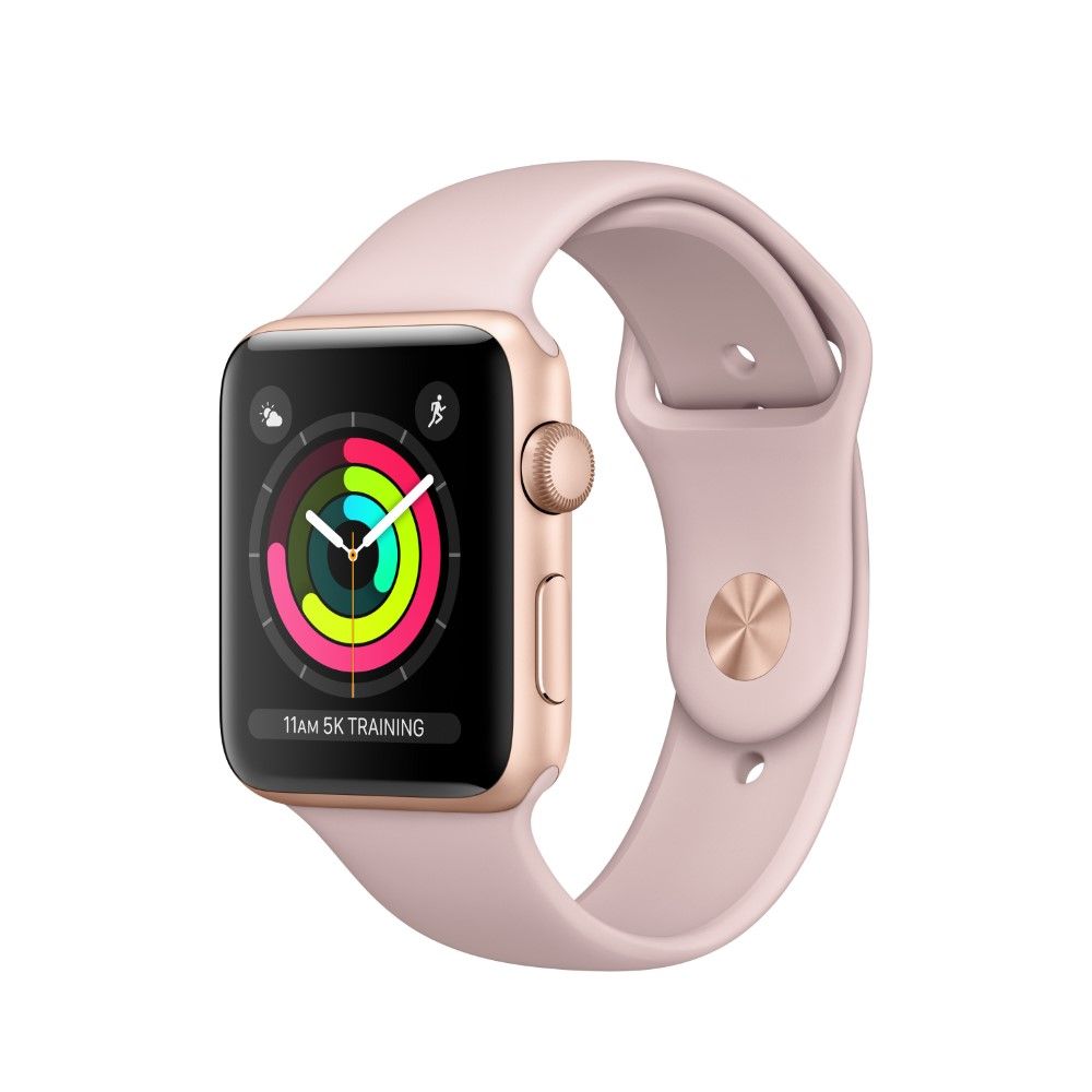 Apple Watch Series 3 42mm Gold Aluminum Case With Pink Sand Sport Band