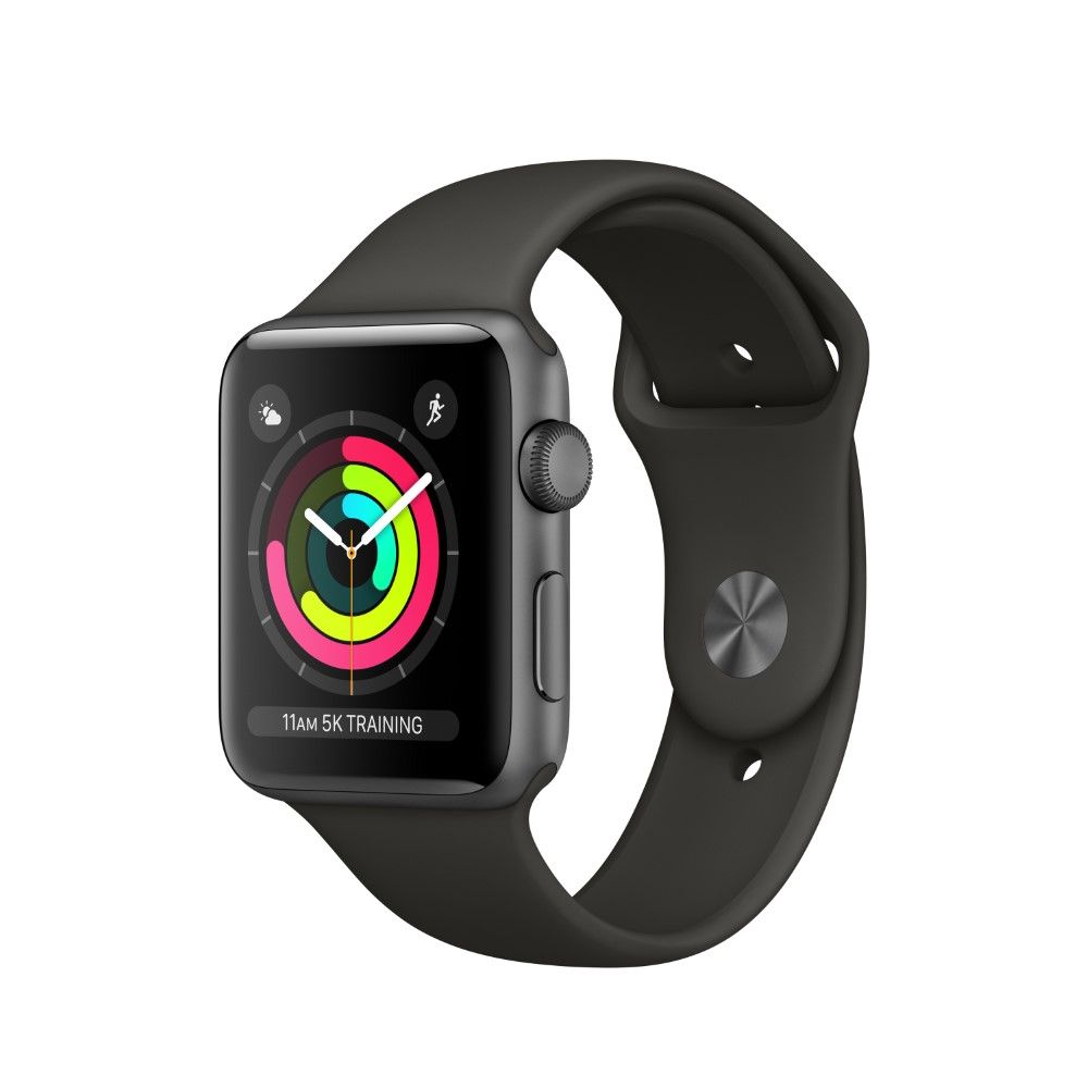 Apple Watch Series 3 42mm Space Grey Aluminum Case With Grey Sport Band