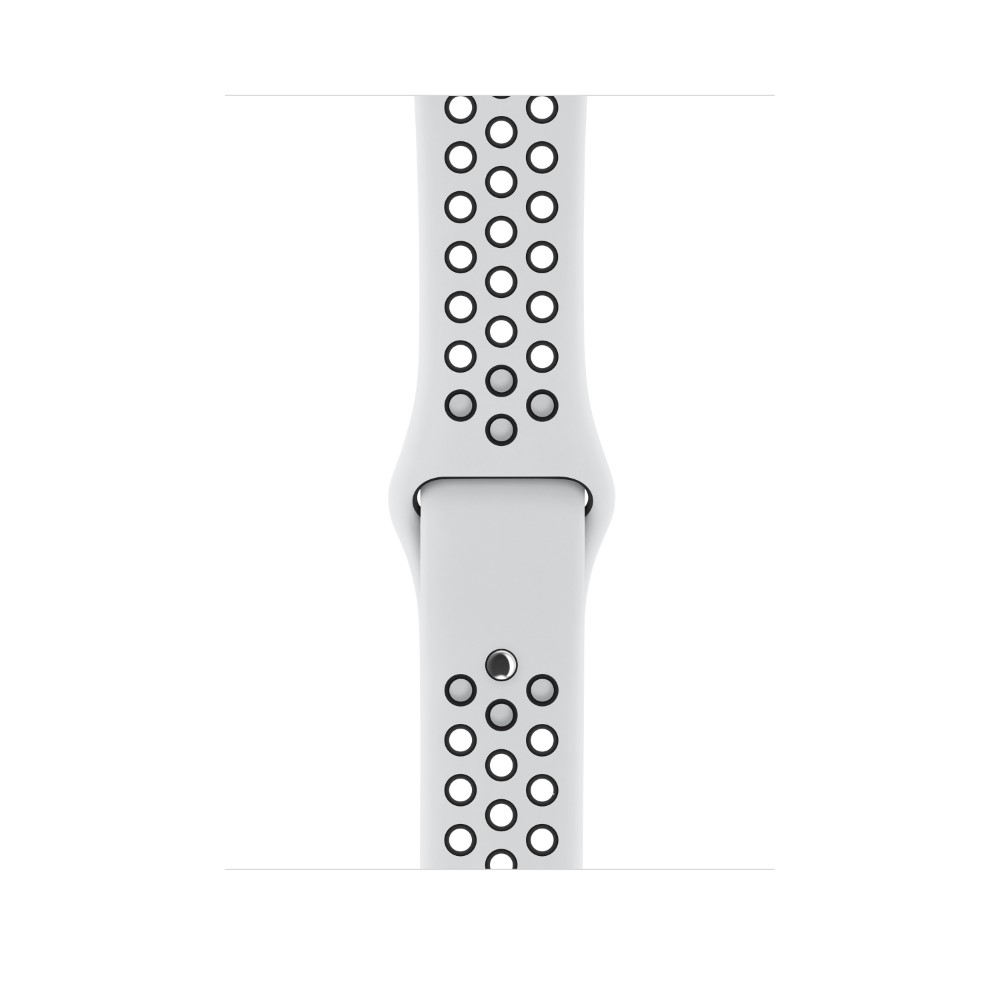Apple Pure Platinum/Black Sport Band S/M & M/L for Nike Watch 42mm (Compatible with Apple Watch 42/44/45mm)
