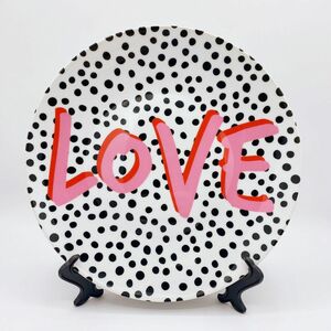 Art Wow Love Polka Dot 8 Inch Decorative Plate with Stand
