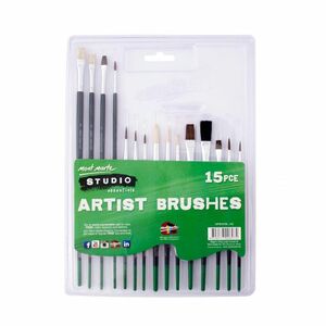 Mont Marte Artist Brushes Silver Series (Set of 15)