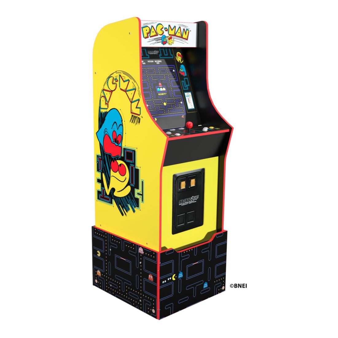Arcade 1UP Bandai Namco Entertainment Legacy Edition Pac-Man Themed Arcade Machine with Light-Up Marquee & Riser