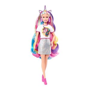 Mattel Barbie Fantasy Hair Unicorn Hair Crown Doll