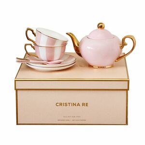 Cristina Re Blush Stripe Tea Set (Set Of 2)