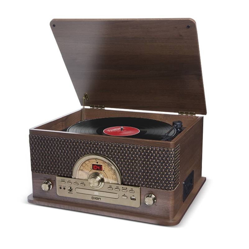 ION Superior LP 7-in-1 Turntable Music Center with Vinyl/CD/Cassette/Radio/USB/AUX - Wood